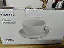 SIMELO施美樂拿鐵咖啡杯花式拉花專用陶瓷杯碟套裝意式高顏值杯子 藍(lán)山白300ML(杯碟套裝) 曬單實(shí)拍圖