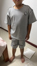 樂(lè)班比男童夏裝套裝2025新款兒童夏季痞帥潮中大童短袖男孩酷帥氣運(yùn)動(dòng)服 灰色 160 (建議身高145CM) 曬單實(shí)拍圖