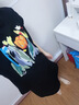 她池小飛袖圓領(lǐng)印花T恤2025夏裝新款女裝撞色美式修身上衣T52B1511TB 曬單實(shí)拍圖