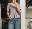 三彩大碼女裝2025夏季新款暈染V領(lǐng)短袖T恤小衫套頭華夫格顯瘦胖MM 曬單實(shí)拍圖