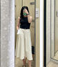 Laurèl【棉】25春新款棉質(zhì)A字中長款傘裙女LWD361Q00200 純凈白 S 160/66A 曬單實拍圖