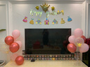 倍歡喜 生日?qǐng)鼍安贾醚b飾女孩女寶寶兒童周歲派對(duì)家里粉色拉旗氣球背景 粉色城堡拉旗桌飄氣球布置 曬單實(shí)拍圖
