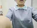 恒源祥（hengyuanxiang）輕奢高級感撞色拼接假兩件羊毛衫女polo領(lǐng)套頭長袖上衣獨特別致上 KG灰色 專柜品質(zhì) 2XL 建議115-130斤 曬單實拍圖