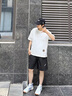 花花公子（PLAYBOY）【兩件裝】短袖t恤男夏季潮牌圓領(lǐng)寬松休閑半袖上衣服 白色+深灰 L 曬單實拍圖