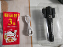 捷驁  三燈自行車燈夜騎夜行自行車led強(qiáng)光配件山地車前燈可充電 高亮版T6燈芯旋轉(zhuǎn)調(diào)焦+燈架+充電線+電池 曬單實(shí)拍圖