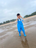 絲靜兒童玩水連體下水褲迪士尼正品幼兒園防水衣服趕海男女童雨褲沙灘 天藍色兒童玩水服 耐磨透氣防水 27 （鞋內長(cháng)17.5cm） 曬單實(shí)拍圖