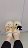 達(dá)西先森小煤球 涼拖鞋女夏季厚底戶外穿增高可愛煤球洞洞鞋女 白粉35-36 曬單實拍圖