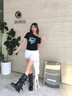 STELLA WEISZ傳祺女鞋堆堆褲管靴馬丁靴騎士靴女中長筒靴煙筒靴子2025秋新款 黑色中筒 39 曬單實(shí)拍圖