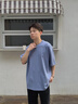Calvin KleinJeans25夏季男女情侶休閑字母ck純棉落肩寬松重磅短袖T恤上衣 TMP-星藍 S 曬單實(shí)拍圖