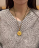 展緣花絲如意圓滿八寶羅盤吊墜新中式古法精工包金鏤空項鏈女送禮物 花絲如意圓滿八寶羅盤 約16g 曬單實拍圖