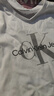 Calvin KleinJeans【七夕禮物】夏男女情侶潮流多色ck印花純棉短袖T恤40EM286 YAA-月光白 L 曬單實(shí)拍圖