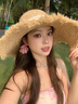 Charm Kendo防曬帽女夏季草編草帽海邊度假沙灘帽子大檐顯臉小花朵太陽帽 玫瑰花朵 實(shí)用高級(jí)感送女友老婆 曬單實(shí)拍圖