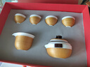 瓷胎竹編羊脂玉瓷素燒金絲扣瓷精品茶具四川省非遺手工禮品送領導 羊脂玉瓷1壺4杯1公杯（禮盒裝） 曬單實拍圖