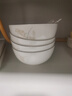優(yōu)尊陶瓷骨瓷盤子菜盤家用新款高級(jí)感輕奢餐具飯盤微波爐專用陶瓷盤碟套裝 飯盤4個(gè) 8英寸 曬單實(shí)拍圖