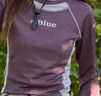 藍岐NothommeBLUE春夏款透氣速干打底短袖運動長袖復古撞色T恤女 豆沙色 均碼 曬單實拍圖