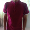 皮爾卡丹高檔純棉短袖t恤男夏季薄款立領(lǐng)上衣全棉打底體恤男士純色半袖衫 酒紅 175/XL適合130-145斤穿 曬單實(shí)拍圖