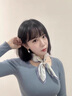 GIAVENTOLA真絲小方巾絲巾女士100%桑蠶絲印花緞面節(jié)日送人生日禮物圍巾禮盒 紫色花卉 曬單實拍圖