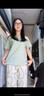 貓人純棉睡衣女士2025新款七分褲短袖可外穿大碼小清新家居服春夏季 綠色字母 【100%新疆棉柔軟親膚】 L 【體重100-120斤左右】 曬單實拍圖