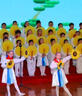 勤度紅星閃閃演出服國慶兒童大合唱中小學(xué)生合唱團(tuán)詩歌朗誦比賽表演服 寶藍(lán)色女裙 長.袖 160cm 曬單實(shí)拍圖
