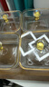 格娜斯（CRISTALGLASS）水果盤2024新款家用客廳果盤茶幾干果盤干果盒高檔輕奢干果收納盒 豎紋描金4個(gè)+蓋子+金把托盤 曬單實(shí)拍圖