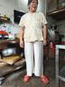 渝鼎福媽媽裝2025夏新款中老年時(shí)尚女裝短袖洋氣上衣套裝母親節(jié)禮物 杏黃上衣+米色褲子 3XL --建議120-135斤 曬單實(shí)拍圖