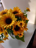 玖紋豹立式空調上方擺件冰箱上面擺的花客廳頂部裝飾酒柜輕奢花瓶過(guò)年 大向日葵+陶瓷花瓶 (插好成品發(fā) 曬單實(shí)拍圖