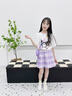 女童庫洛米夏裝連衣裙2025新款夏季兒童短袖兩件套女孩jk套裝裙子 紫色套裝【含包包哦】 150 曬單實拍圖
