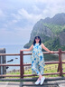 可茵（Keyin）春季連衣裙女裝套裝2025年新款鹽系時尚減齡牛仔外套水墨畫裙子女 牛仔外套+碎花裙【套裝】 XL 曬單實拍圖