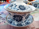 勤凱特大號三才蓋碗景德鎮(zhèn)青花陶瓷八寶茶碗三炮臺單個大容量泡茶茶具 大號(蘭牡丹) 320ml 曬單實拍圖