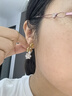 AJIDOU生日阿吉豆耳環(huán)女甜美可愛珍珠蝴蝶結(jié)小米珠復(fù)古耳墜生日禮物女 金色 高3.2cm寬1.5cm 曬單實拍圖