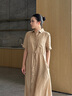 TOMMY HILFIGER【復(fù)古工裝風(fēng)】25夏季女裝斜紋收腰顯瘦襯衫裙連衣裙04316 深綠色L9F M 曬單實(shí)拍圖