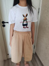 康薇貝女童套裝裙夏季薄款衣服兒童女裝6-12歲中大童T恤半身裙兩件套 卡其色 170 建議身高160左右 曬單實拍圖