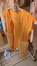 G. DUCKKIDS小黃鴨嬰兒衣服爬行服夏季拖地裝寶寶爬爬服兒童連體衣擦地板防臟 桔色短袖9分褲薄 夏（送護肘） 90cm 90碼（身高75-83厘米，19- 曬單實拍圖