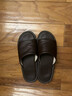 AILUKI日本高端真皮涼拖鞋男牛筋底夏季情侶居家用室內防滑軟底不臭腳拖 深黑色【真皮不臭腳】 43-44 曬單實(shí)拍圖
