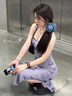 妙奕嘉裙子女夏季2025新款法式吊帶連衣裙性感紫色夏季女裝長(cháng)裙包臀裙 紫色蝴蝶吊帶裙 L 曬單實(shí)拍圖