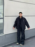 Teenie Weenie Men小熊男裝防風(fēng)防水防油污立領(lǐng)落肩寬松厚款羽絨服 黑色 S 曬單實拍圖