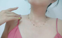 伊燦彩色水晶串珠項鏈女2025年新款爆款輕奢小眾鎖骨鏈復(fù)古高級感頸鏈 彩色水晶串珠項鏈女 曬單實拍圖