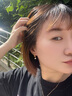 炙真銀樓S925純銀冷琺瑯桃花仿珍珠耳墜女新中式七夕情人節禮物送女友老婆 灼灼桃花耳釘 925銀 曬單實(shí)拍圖