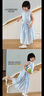 ELLE KIDS童裝 法式撞色刺繡度假女童夏季新款無(wú)袖背心/半身裙可選 藍(lán)色-背心 130 曬單實(shí)拍圖