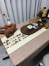 TURBOSUN輕奢長(cháng)方形桌布高端棉麻布料中式桌布棉麻布藝加厚餐桌書(shū)桌禪意臺 淺灰色菩提仿棉麻[防茶水易打理] 100*160cm(適合茶幾/書(shū)桌)收藏加 曬單實(shí)拍圖