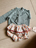 OAK FAMILY夏季新品t恤童裝嬰兒衣服莫代爾棉短袖上衣娃娃領(lǐng)女寶寶T恤 米白 90 cm 曬單實拍圖