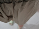美安嘉冰絲闊腿短褲女夏季薄款大碼寬松顯瘦a字休閑運動(dòng)褲直筒五分裙褲 卡其色 L 170 曬單實(shí)拍圖