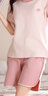 都市麗人女士睡衣女100%純棉短袖短褲春夏季帶胸墊全棉女士家居服女可外穿 曬單實(shí)拍圖