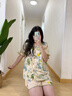 族瑪士親膚純棉睡衣女2025新款夏天全棉薄短袖短褲可外穿家居服夏季套裝 S85208#中袖短褲-油畫(huà)彩盤(pán) M 【建議105-125斤穿】尺碼偏大 曬單實(shí)拍圖