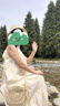茵曼（INMAN）夏季純色女裝圓領(lǐng)掛脖連衣裙簡約休閑風(fēng)A字中長裙子 梨花杏 S 曬單實拍圖