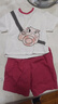 巴厘小豬（BALIPIG）女童套裝2024新款寶寶兩件套男童夏季薄款短 米白 90 cm 曬單實拍圖