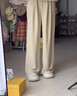 塔馳密司 TOUCH MISS漫步花間天然透氣松緊腰口袋半身裙天然混紡黑底白花 黑色 S 曬單實拍圖