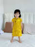 千碩森2025提花兒童旗袍透氣舒適生日禮服夏季連衣裙純色氣質(zhì)新中式旗袍 姜黃提花旗袍(花紋不定) 110 曬單實拍圖