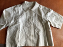 無印良品（MUJI） 女式 漢麻混 斜紋 短袖襯衫女士襯衣外套夏季款25年女裝 象牙色 S (155/80A) 曬單實拍圖