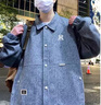 KARPAKER官方潮牌外套男女款春秋季翻領(lǐng)寬松休閑夾克大碼港風(fēng)舒適百搭衣服 黑灰（NE01） XL （推薦體重130-150斤） 曬單實拍圖